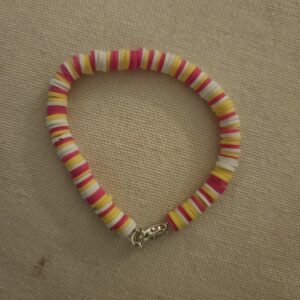 bracelet jaune rose et blanc